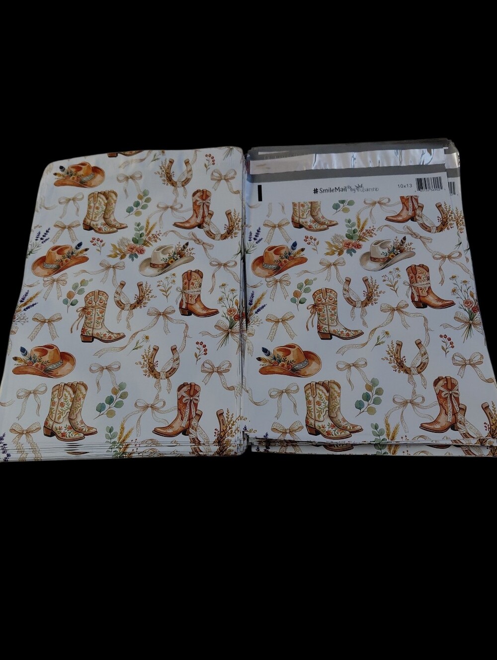 20ct. 10x13 Western Cowboy Boots & Hats Bonus Random Thank You Cards/Stickers - Picture 6 of 6